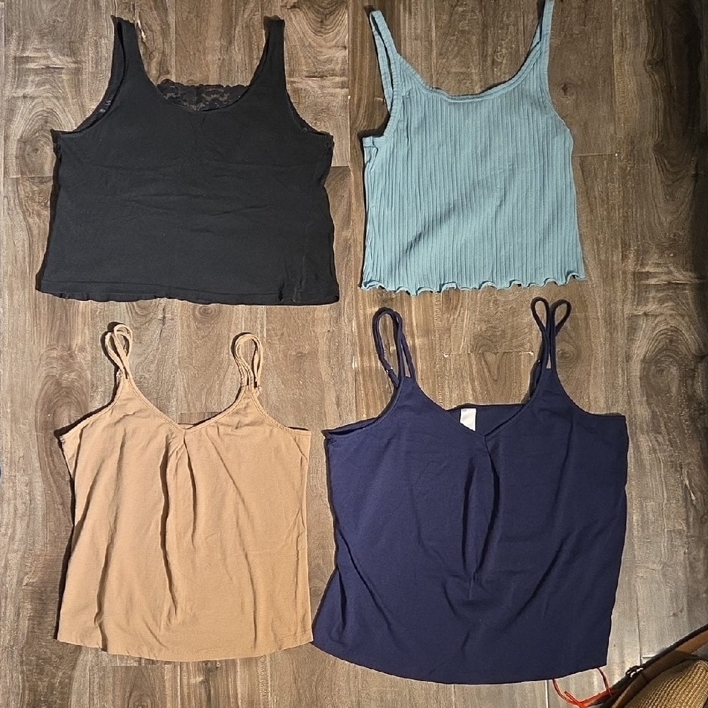 Stylish Women's Camisole Set in Black, Blue, Tan, and Navy